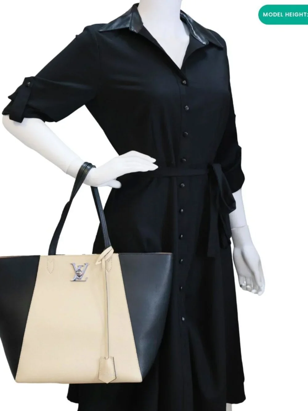 Louis Vuitton  Lockme Cabas Leather Tote Bag Bicolor